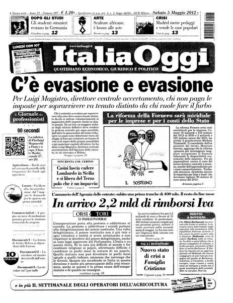 Italia oggi : quotidiano di economia finanza e politica